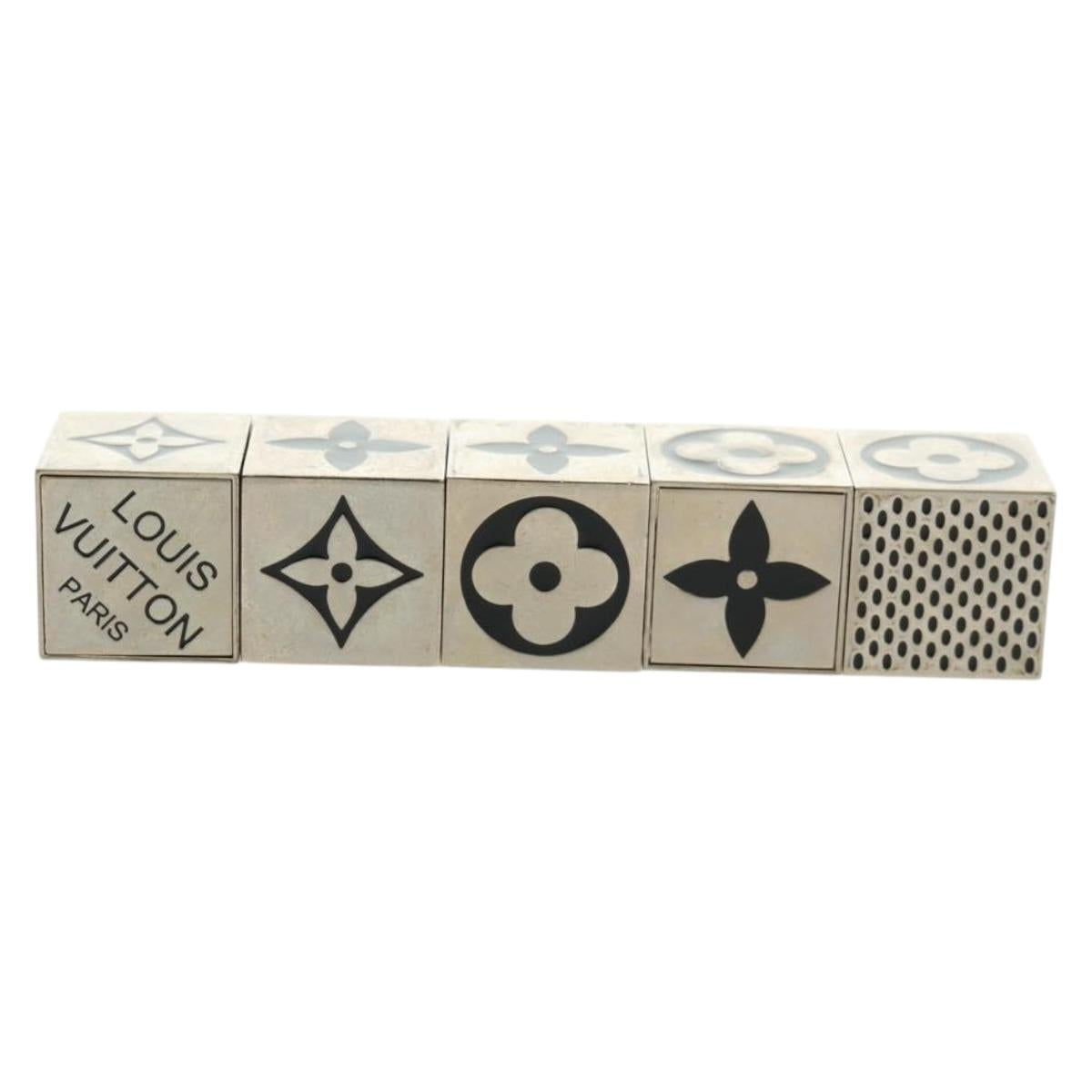 LOUIS VUITTON LV Cube Game Playing Cards metal Silver M99454 LV Auth 165655A