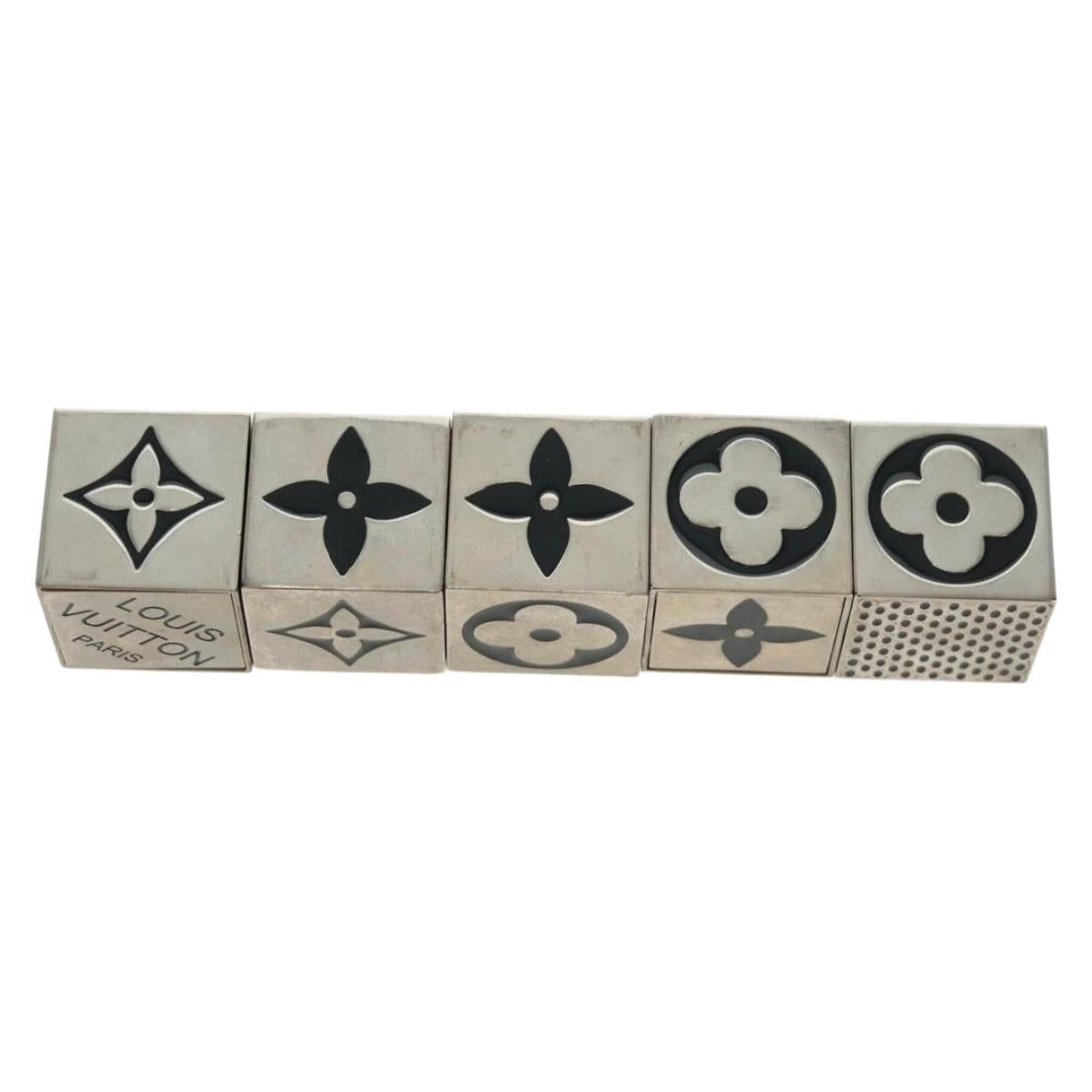 LOUIS VUITTON LV Cube Game Playing Cards metal Silver M99454 LV Auth 165655A