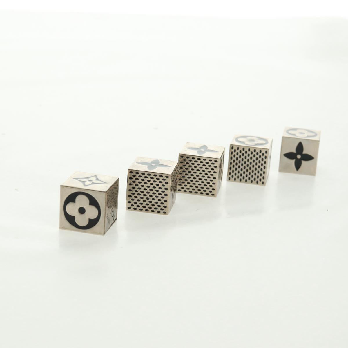 LOUIS VUITTON LV Cube Game Playing Cards metal Silver M99454 LV Auth 165655A
