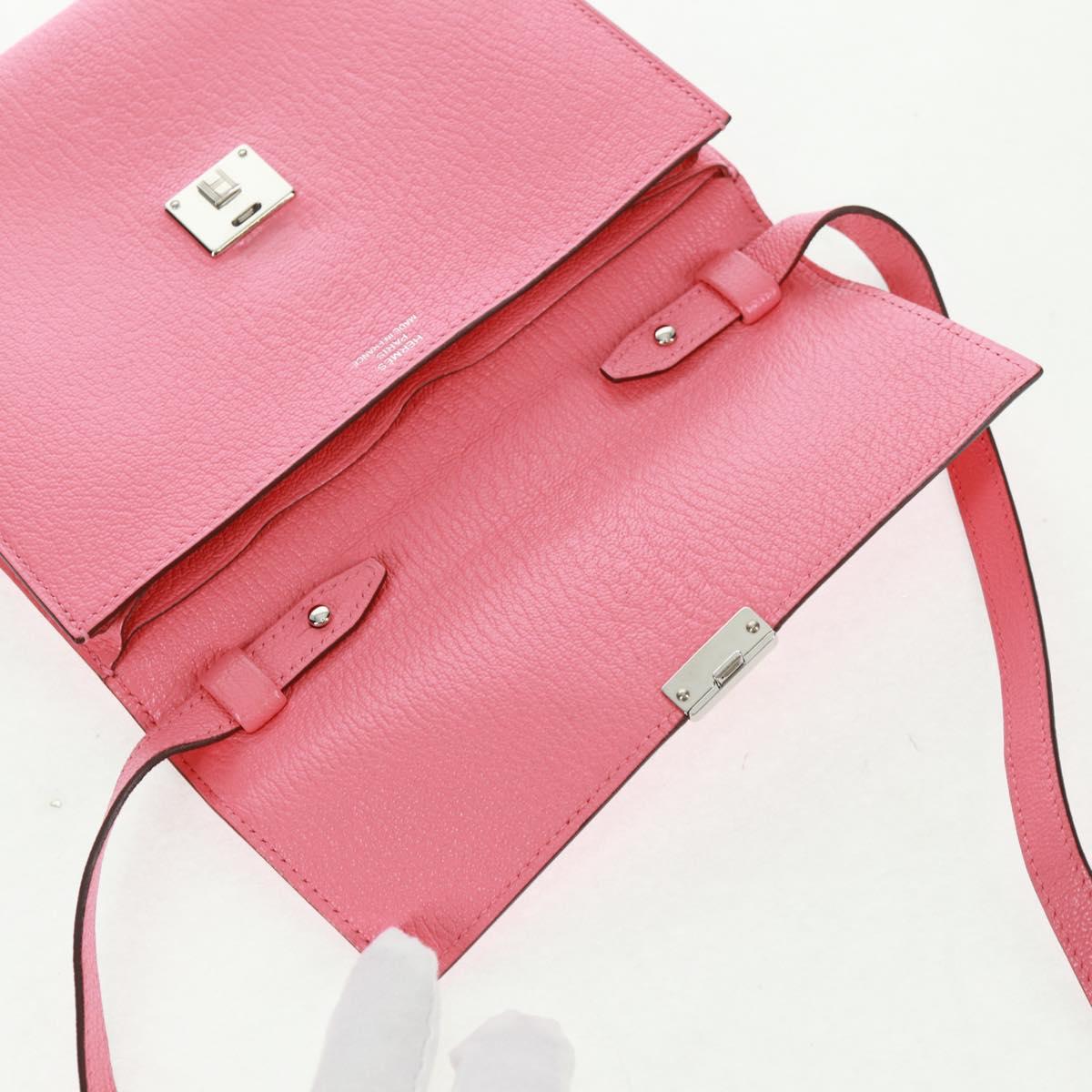 HERMES Click 16 Shoulder Bag Glenemush Pink Silver Auth 165658SM