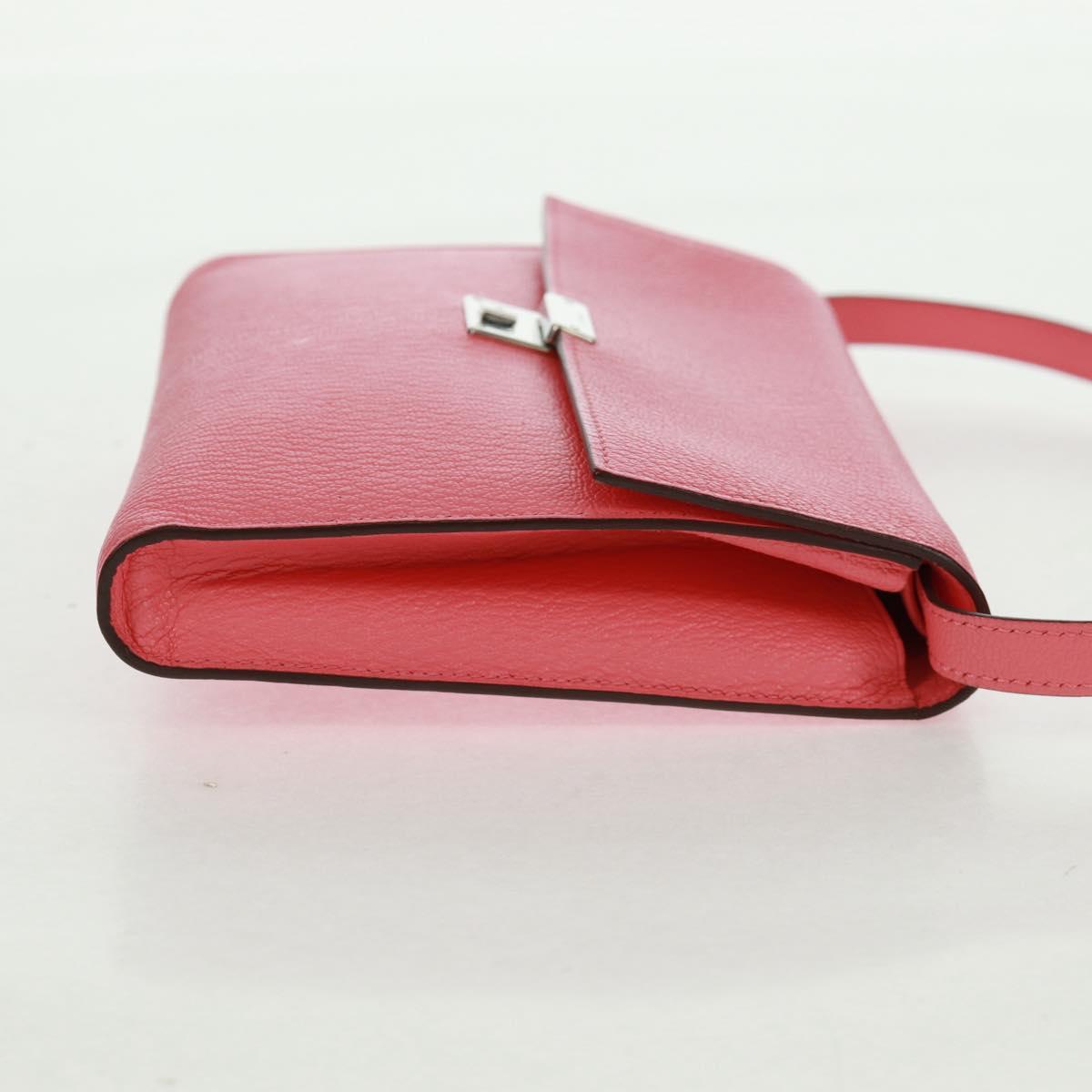HERMES Click 16 Shoulder Bag Glenemush Pink Silver Auth 165658SM