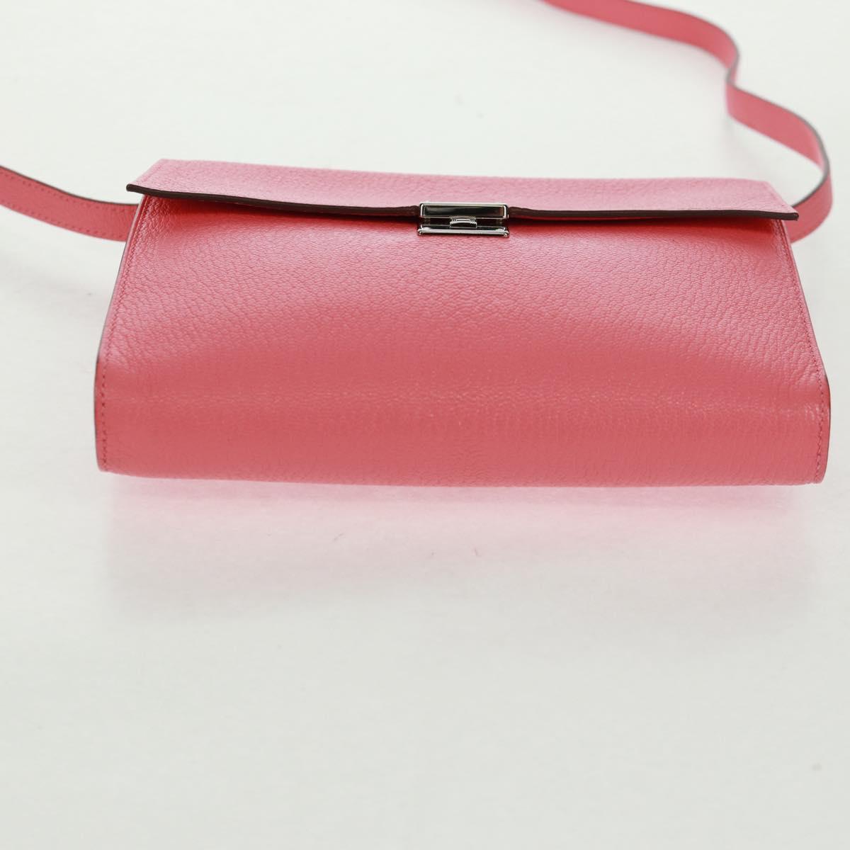 HERMES Click 16 Shoulder Bag Glenemush Pink Silver Auth 165658SM