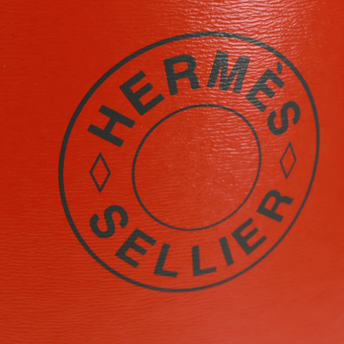 HERMES Saddle box Accessory Case metal Orange H800108E 9J Auth 165660V