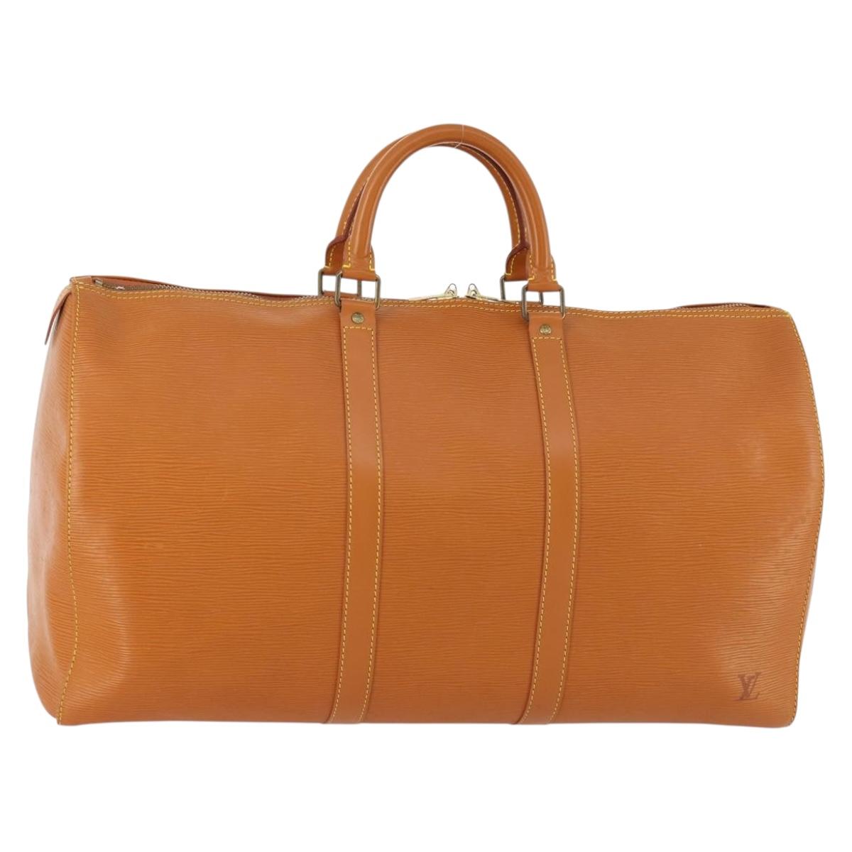LOUIS VUITTON Epi Keepall 50 Boston Bag Brown M42968 LV Auth 165716A