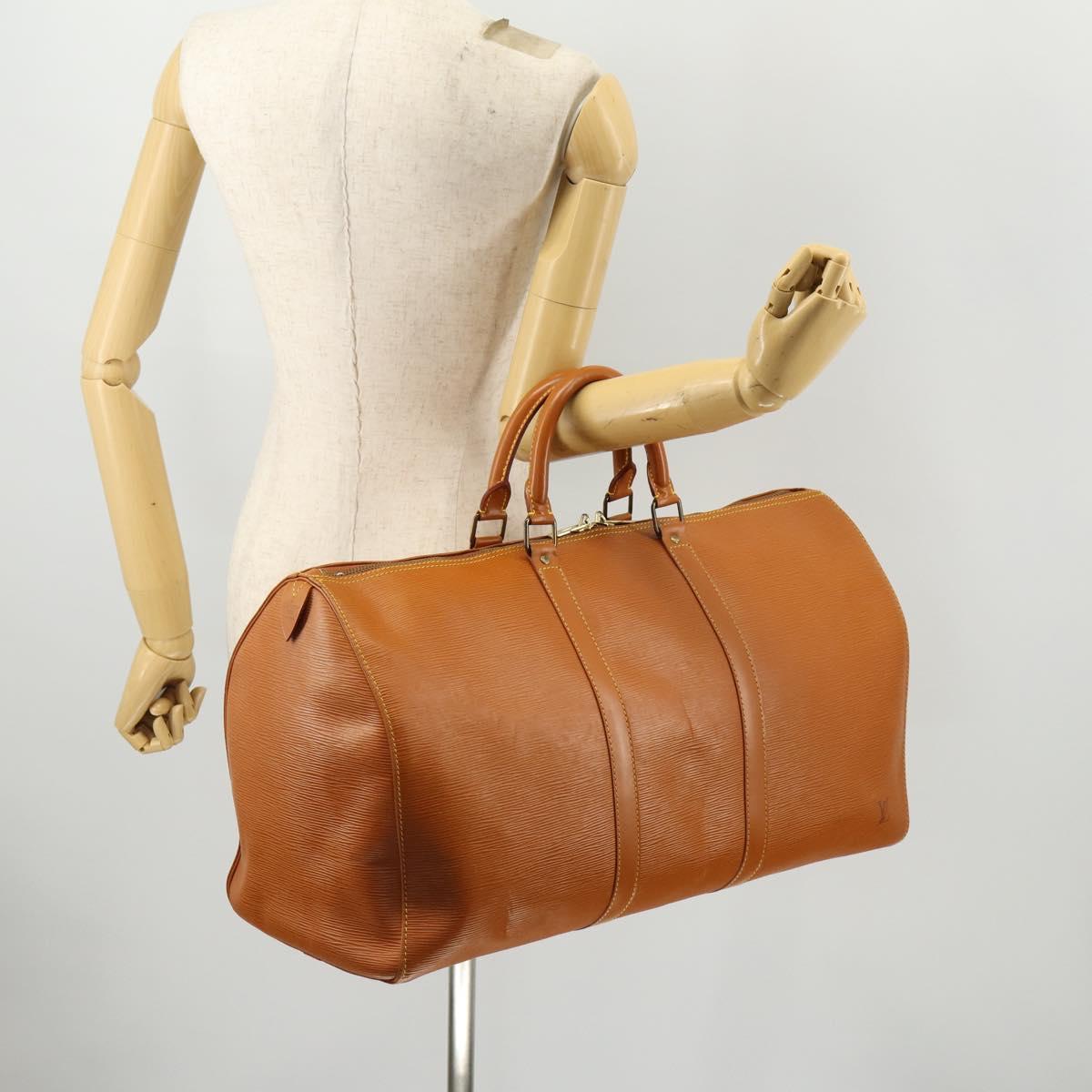 LOUIS VUITTON Epi Keepall 50 Boston Bag Brown M42968 LV Auth 165716A