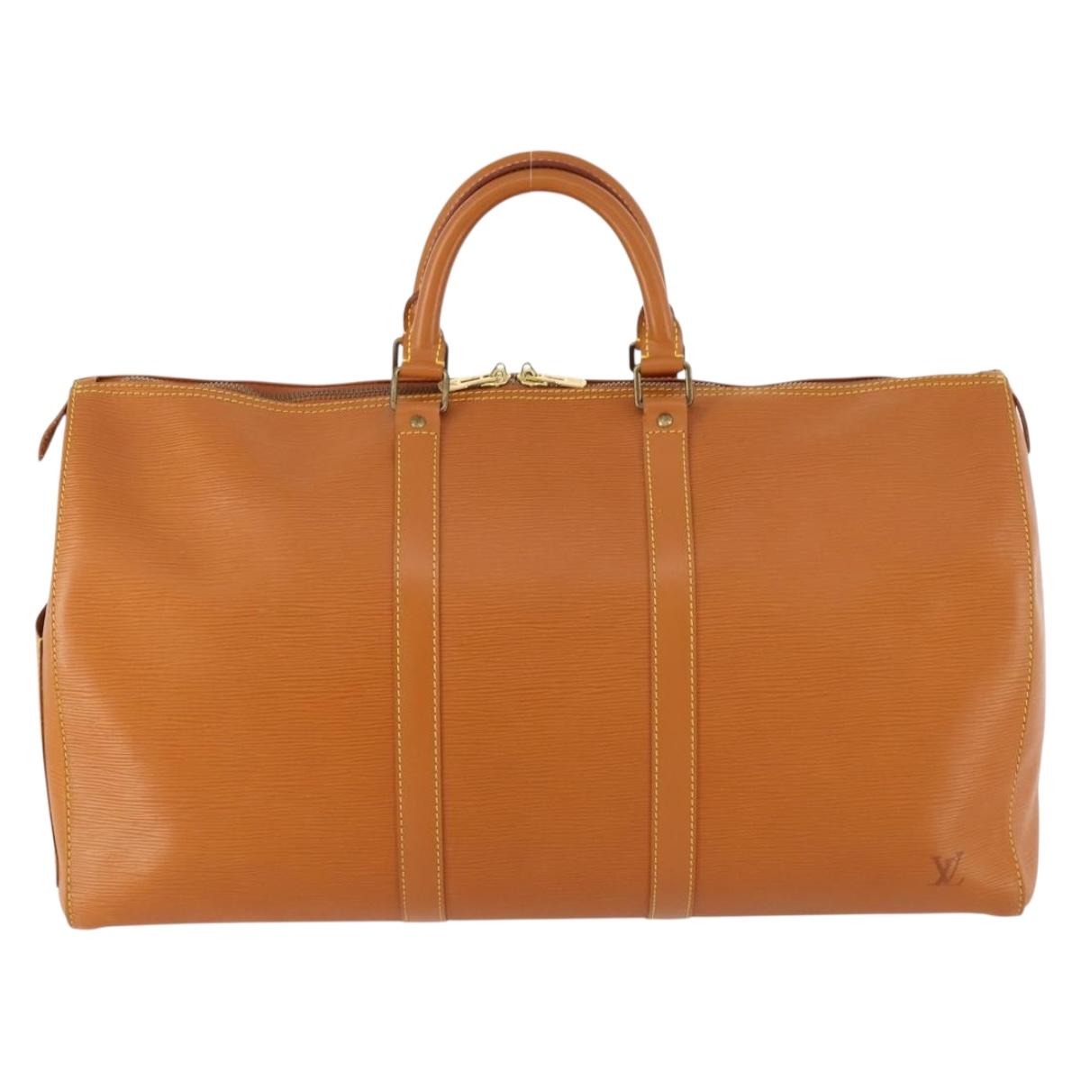 LOUIS VUITTON Epi Keepall 50 Boston Bag Brown M42968 LV Auth 165716A