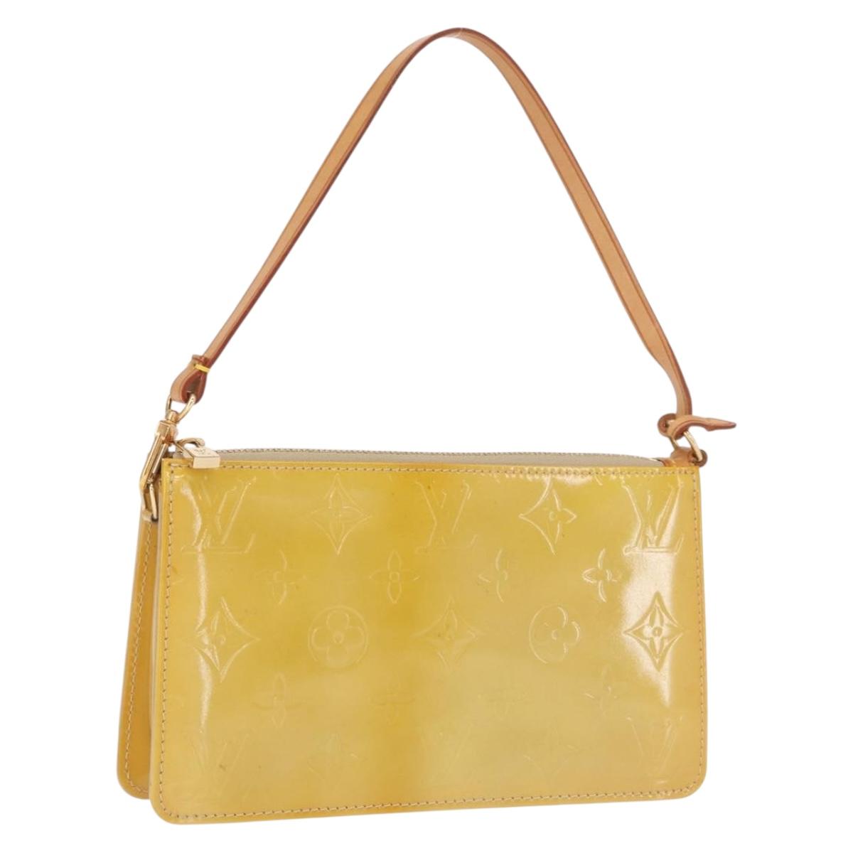 LOUIS VUITTON Monogram Vernis Lexington Accessory Pouch Beige M91010 Auth 165721
