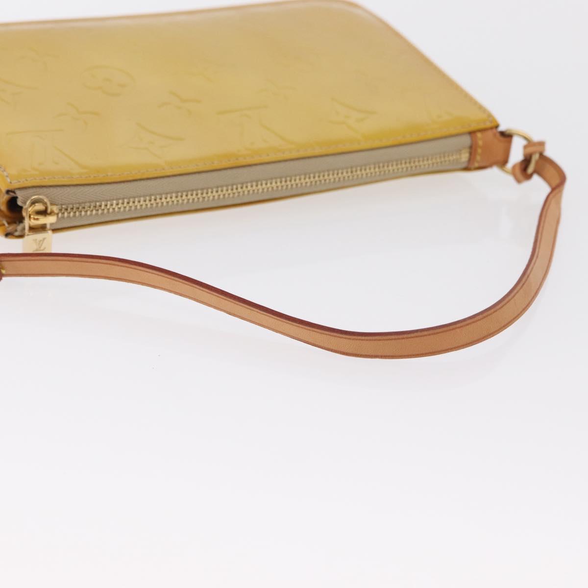 LOUIS VUITTON Monogram Vernis Lexington Accessory Pouch Beige M91010 Auth 165721