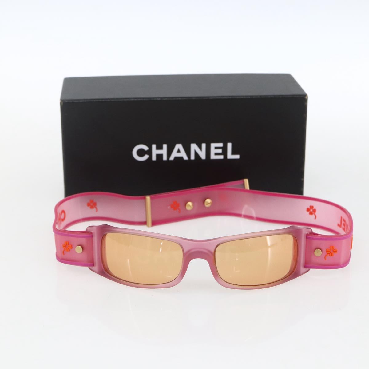 CHANEL Sunglasses Rubber Pink CC Auth 165731V