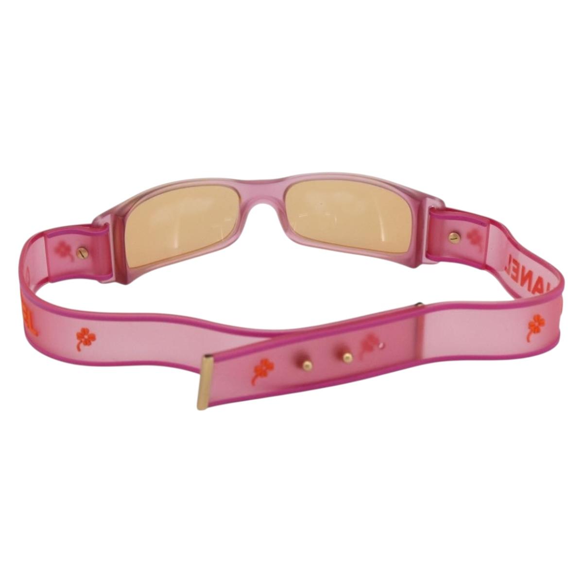 CHANEL Sunglasses Rubber Pink CC Auth 165731V