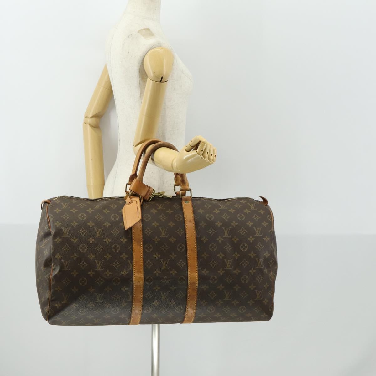 LOUIS VUITTON Monogram Keepall 55 Boston Bag M41424 LV Auth 165741