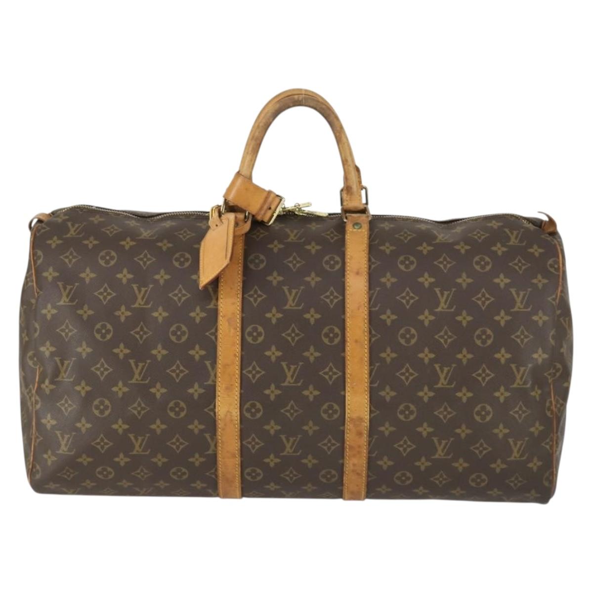 LOUIS VUITTON Monogram Keepall 55 Boston Bag M41424 LV Auth 165741