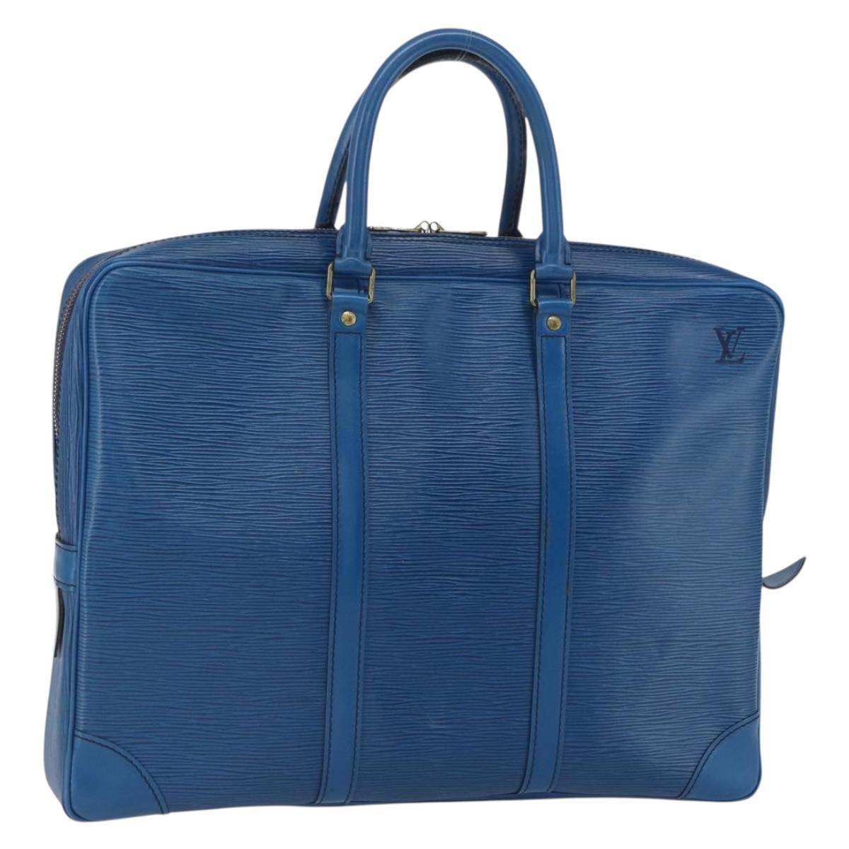 LOUIS VUITTON Epi Porte Documents Voyage Business Bag Blue M54475 LV Auth 165756