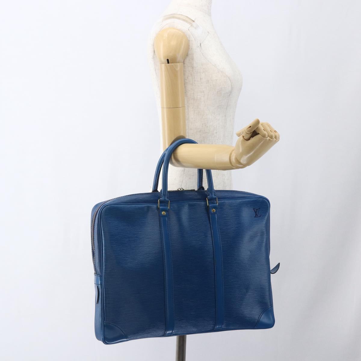 LOUIS VUITTON Epi Porte Documents Voyage Business Bag Blue M54475 LV Auth 165756