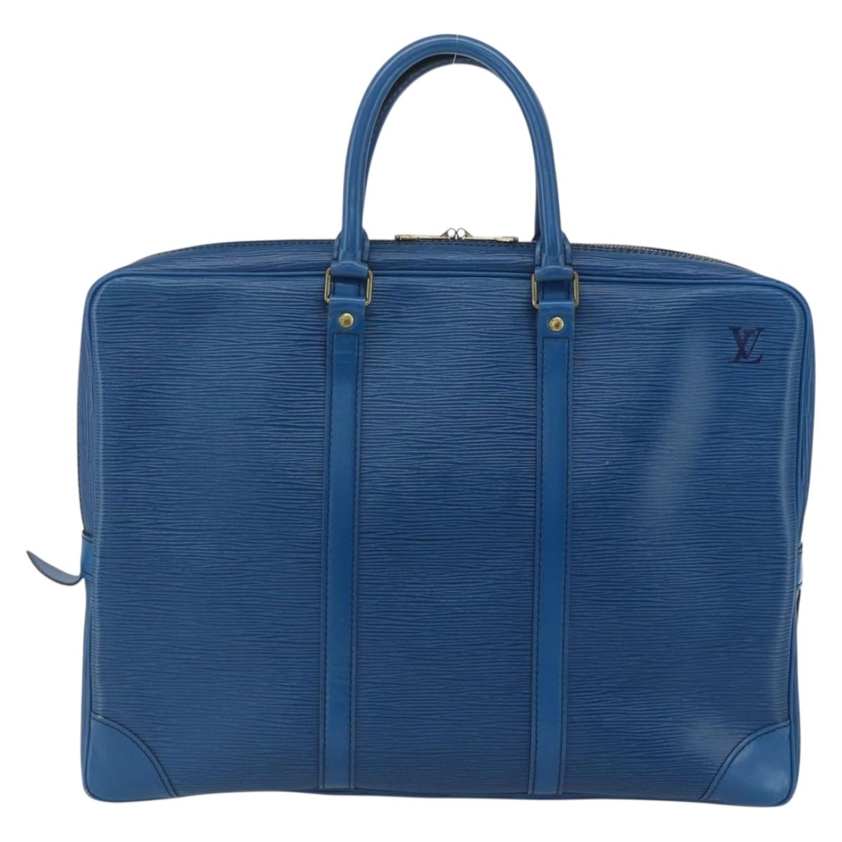 LOUIS VUITTON Epi Porte Documents Voyage Business Bag Blue M54475 LV Auth 165756