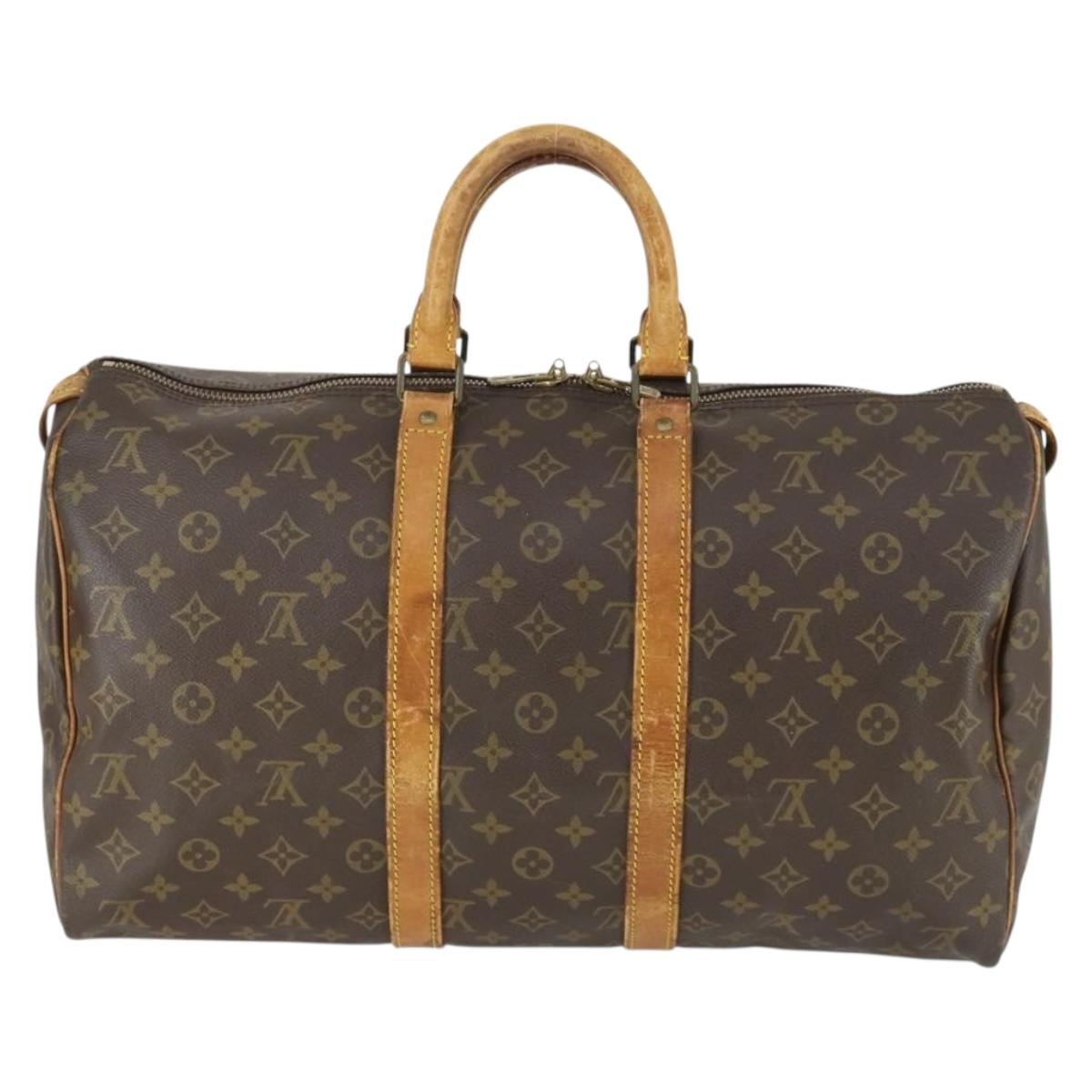 LOUIS VUITTON Monogram Keepall 45 Boston Bag M41428 LV Auth 165763