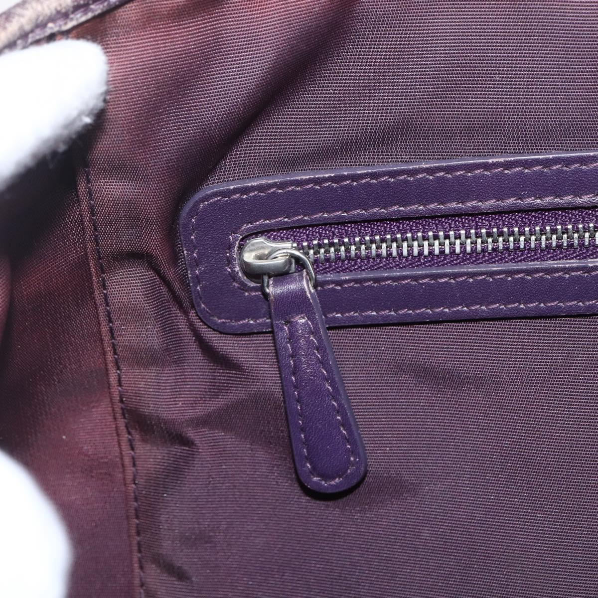 Christian Dior Canage Tote Bag Canvas Purple Silver Auth 165771