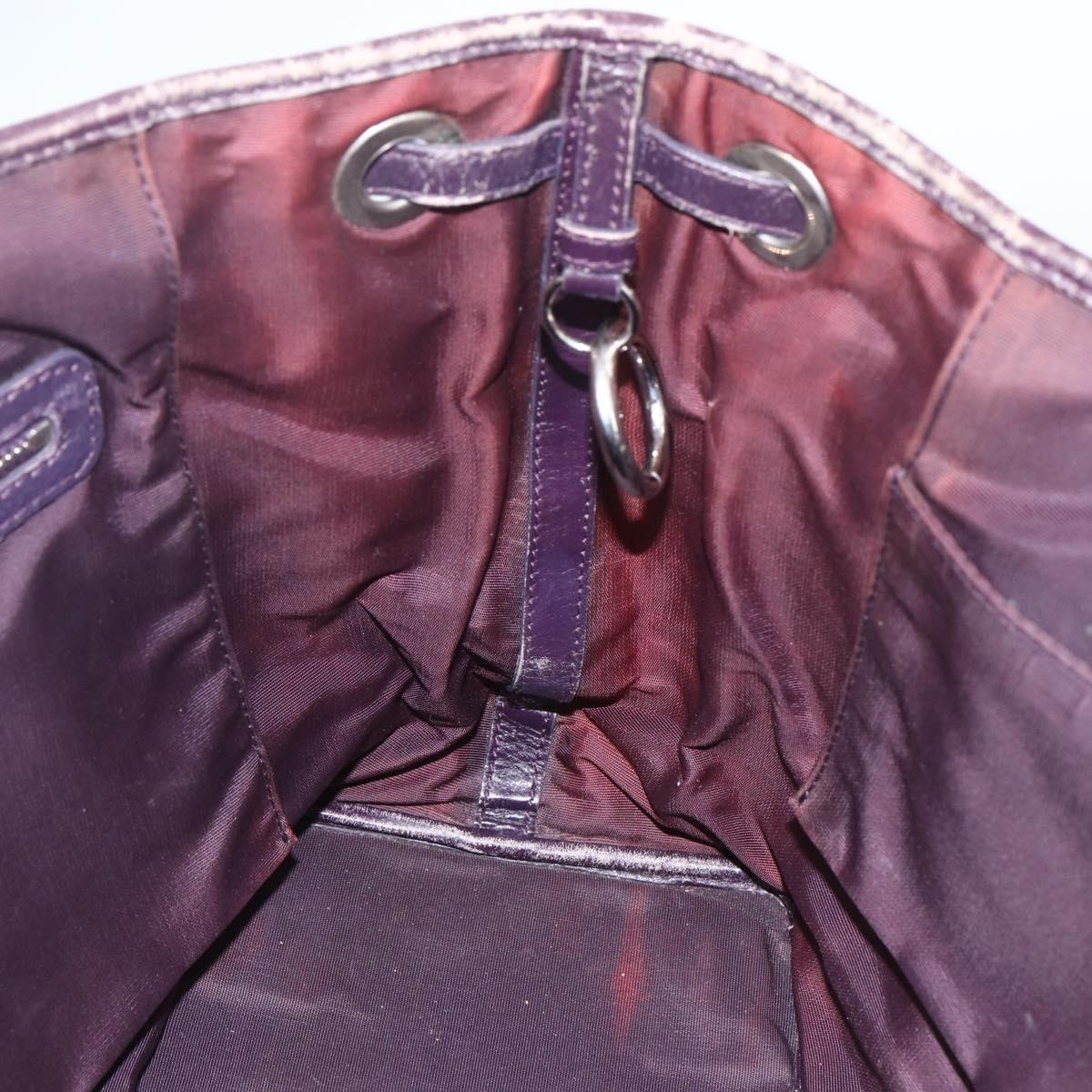Christian Dior Canage Tote Bag Canvas Purple Silver Auth 165771