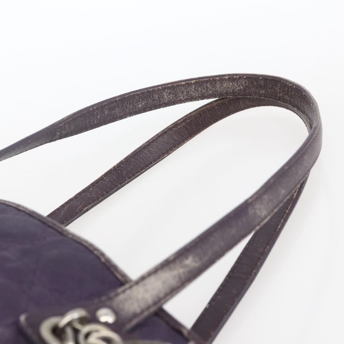 Christian Dior Canage Tote Bag Canvas Purple Silver Auth 165771