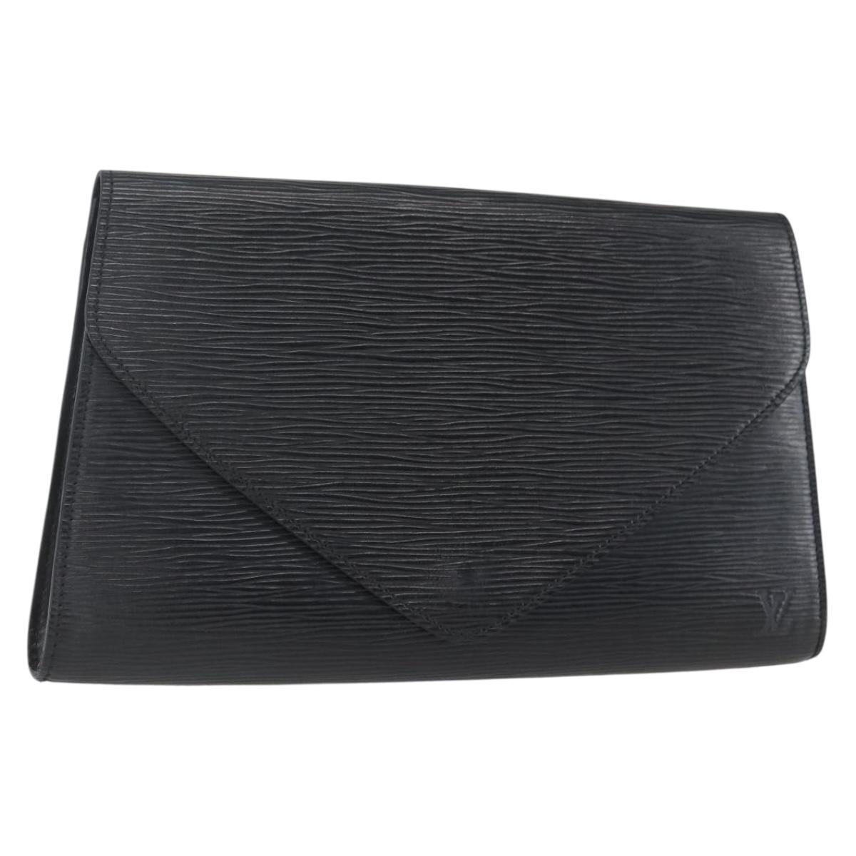 LOUIS VUITTON Epi Art Deco Clutch Bag Black M52632 LV Auth 165780