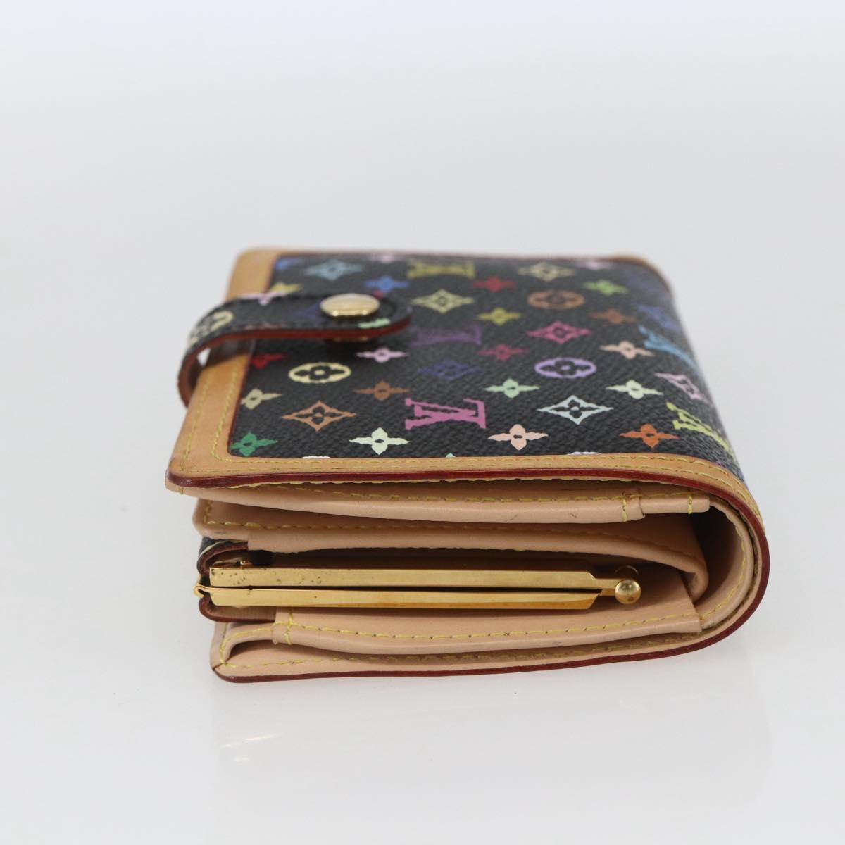 LOUIS VUITTON Multicolor Portefeuille Viennois Wallet Black M92988 Auth 165799V