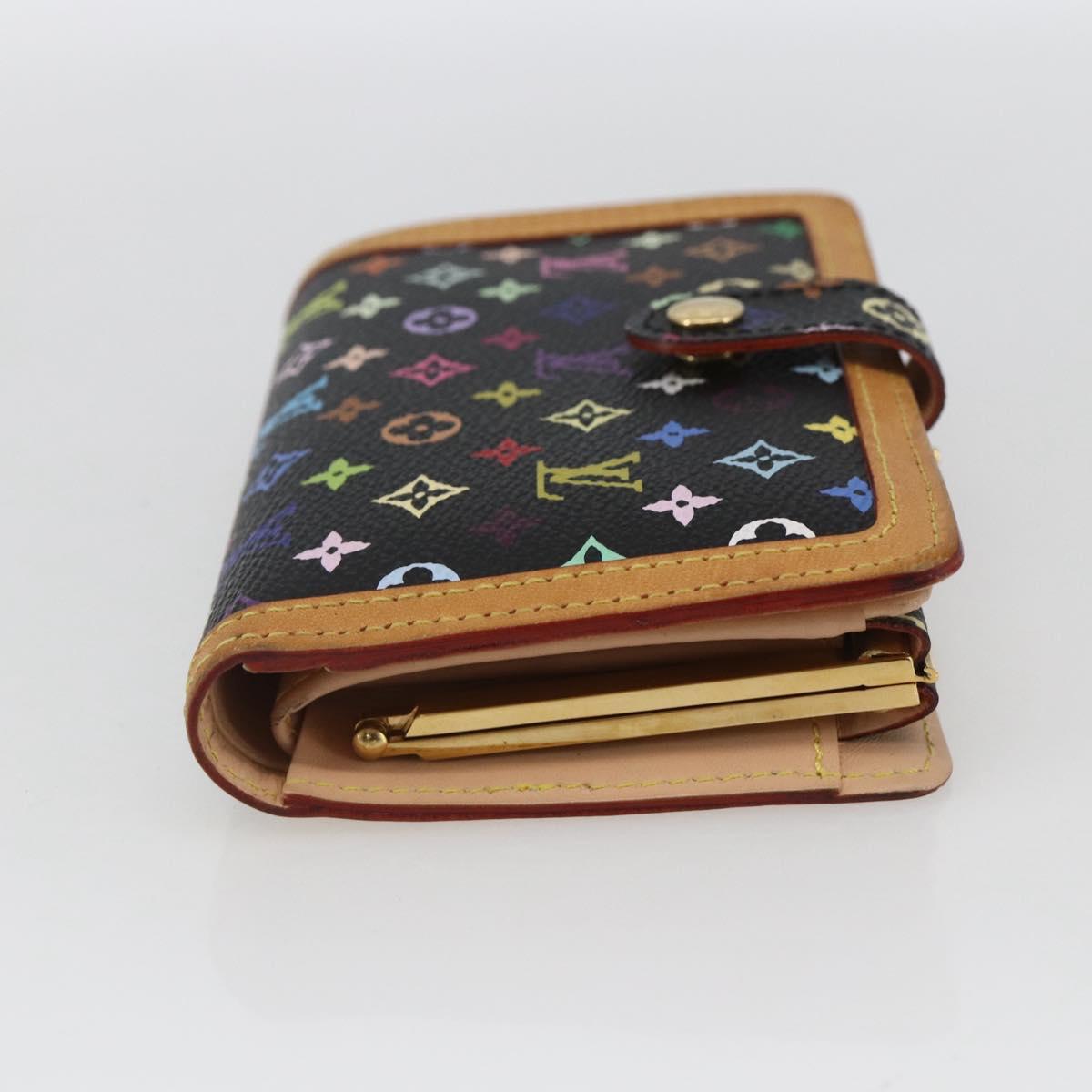LOUIS VUITTON Multicolor Portefeuille Viennois Wallet Black M92988 Auth 165799V