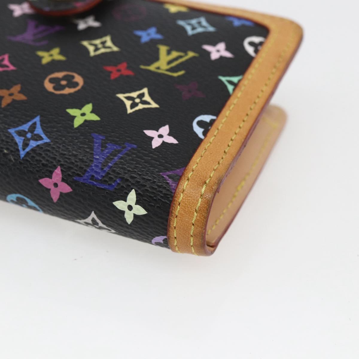 LOUIS VUITTON Multicolor Portefeuille Viennois Wallet Black M92988 Auth 165799V