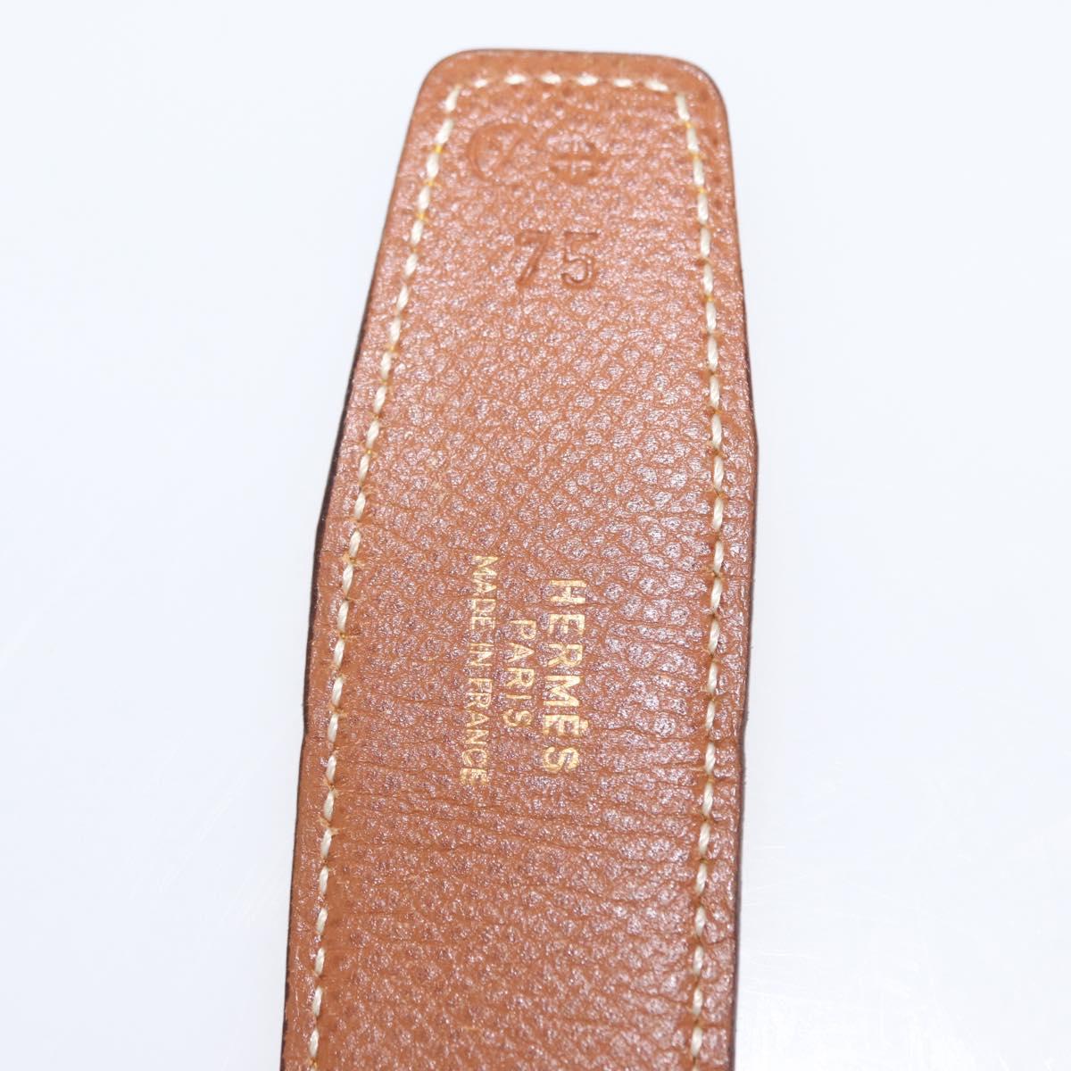 HERMES Constance 75 Belt Leather 36.6"" Yellow Auth 165811