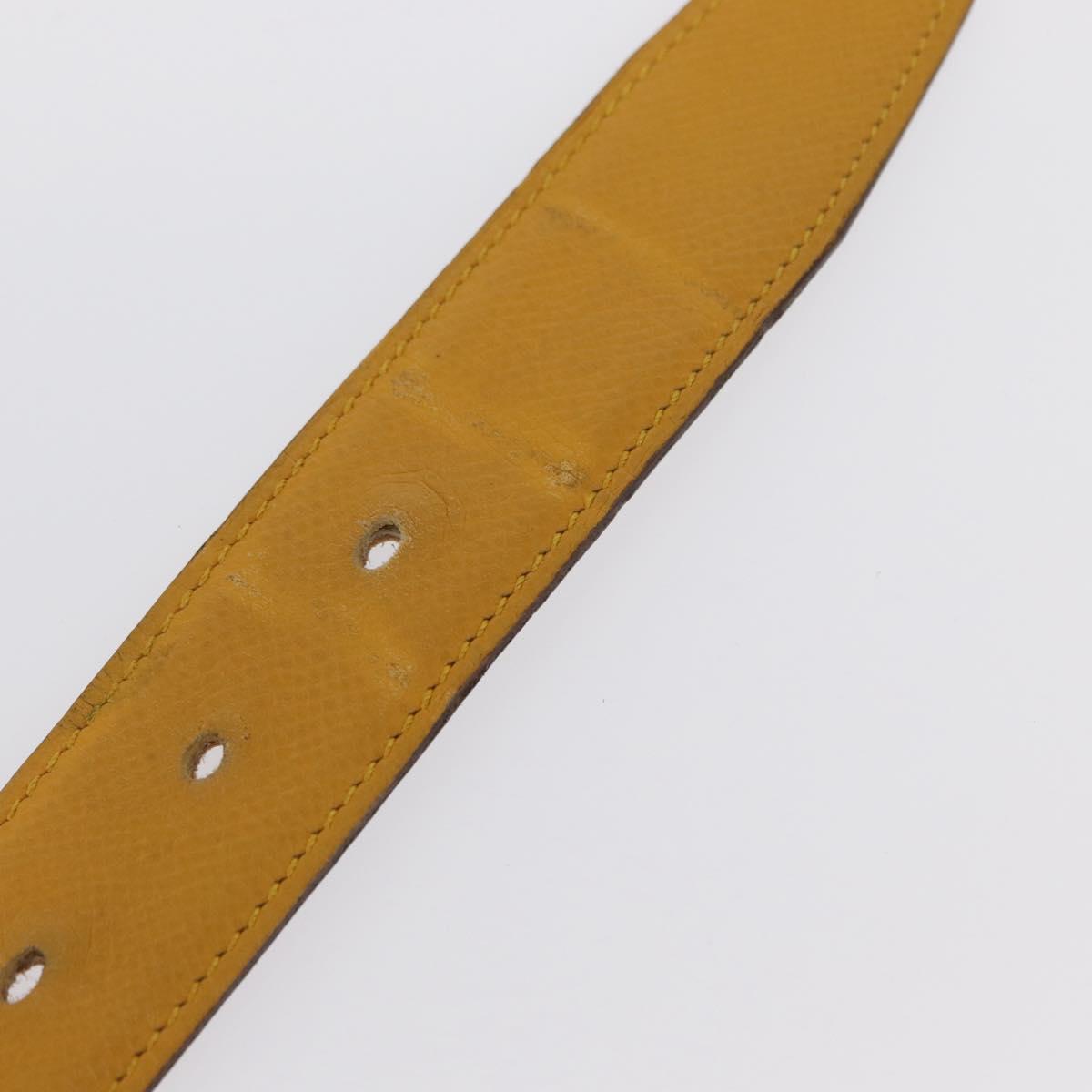 HERMES Constance 75 Belt Leather 36.6"" Yellow Auth 165811