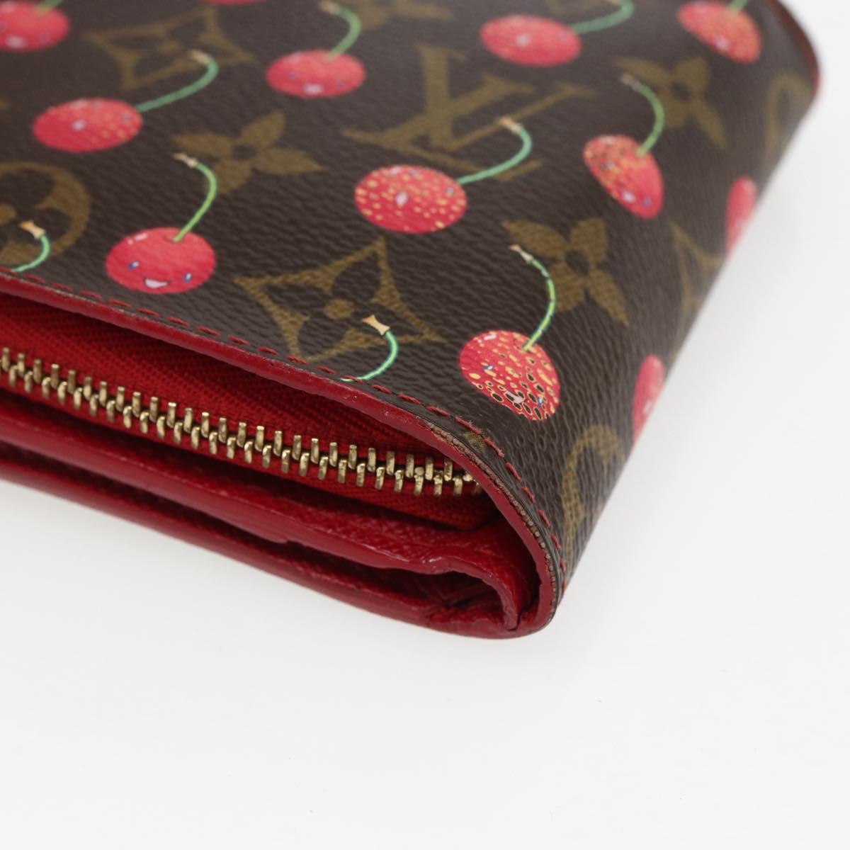 LOUIS VUITTON Monogram Cherry Compact Zip Bifold Wallet M95005 LV Auth 165814V