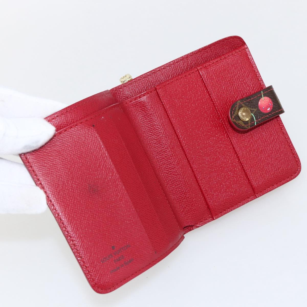 LOUIS VUITTON Monogram Cherry Compact Zip Bifold Wallet M95005 LV Auth 165814V