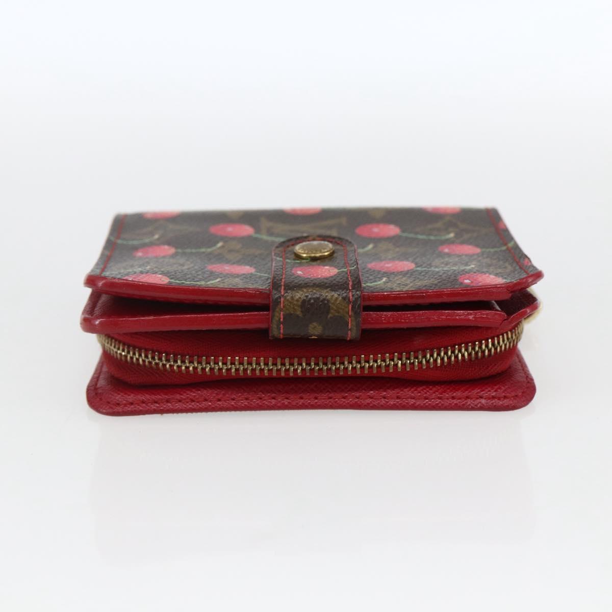 LOUIS VUITTON Monogram Cherry Compact Zip Bifold Wallet M95005 LV Auth 165814V