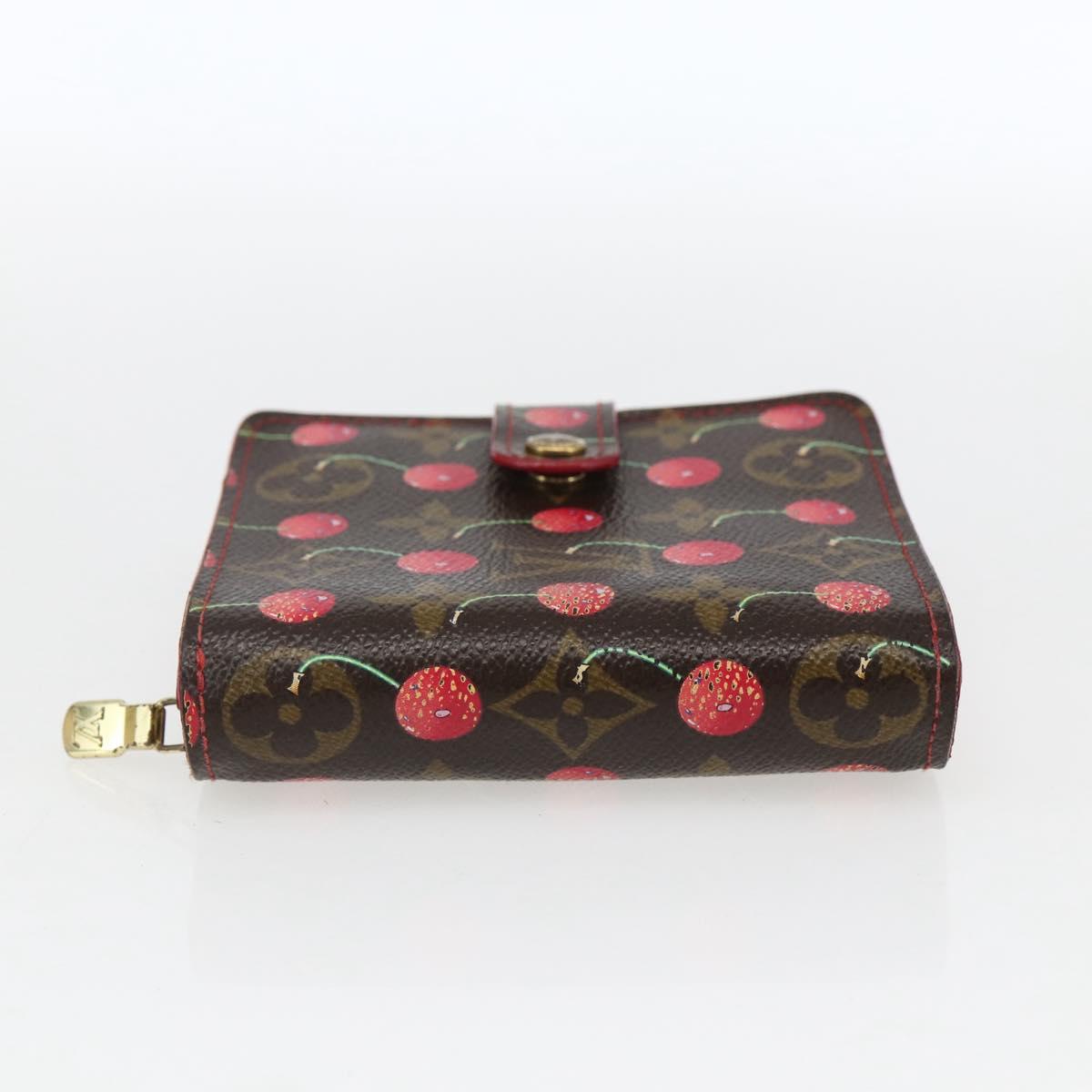 LOUIS VUITTON Monogram Cherry Compact Zip Bifold Wallet M95005 LV Auth 165814V