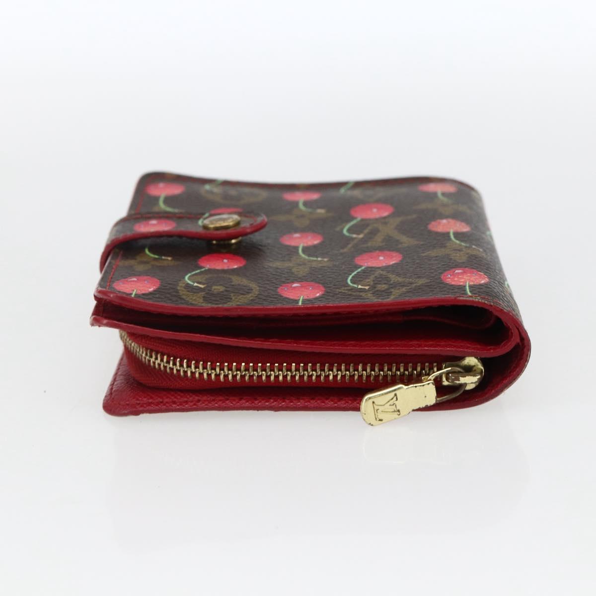 LOUIS VUITTON Monogram Cherry Compact Zip Bifold Wallet M95005 LV Auth 165814V