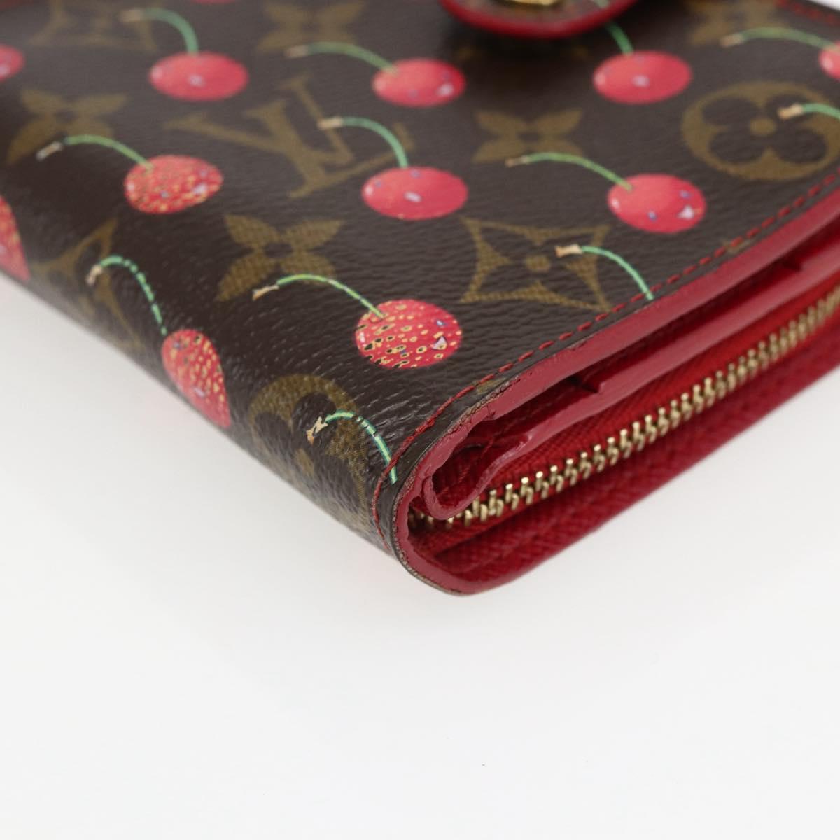 LOUIS VUITTON Monogram Cherry Compact Zip Bifold Wallet M95005 LV Auth 165814V