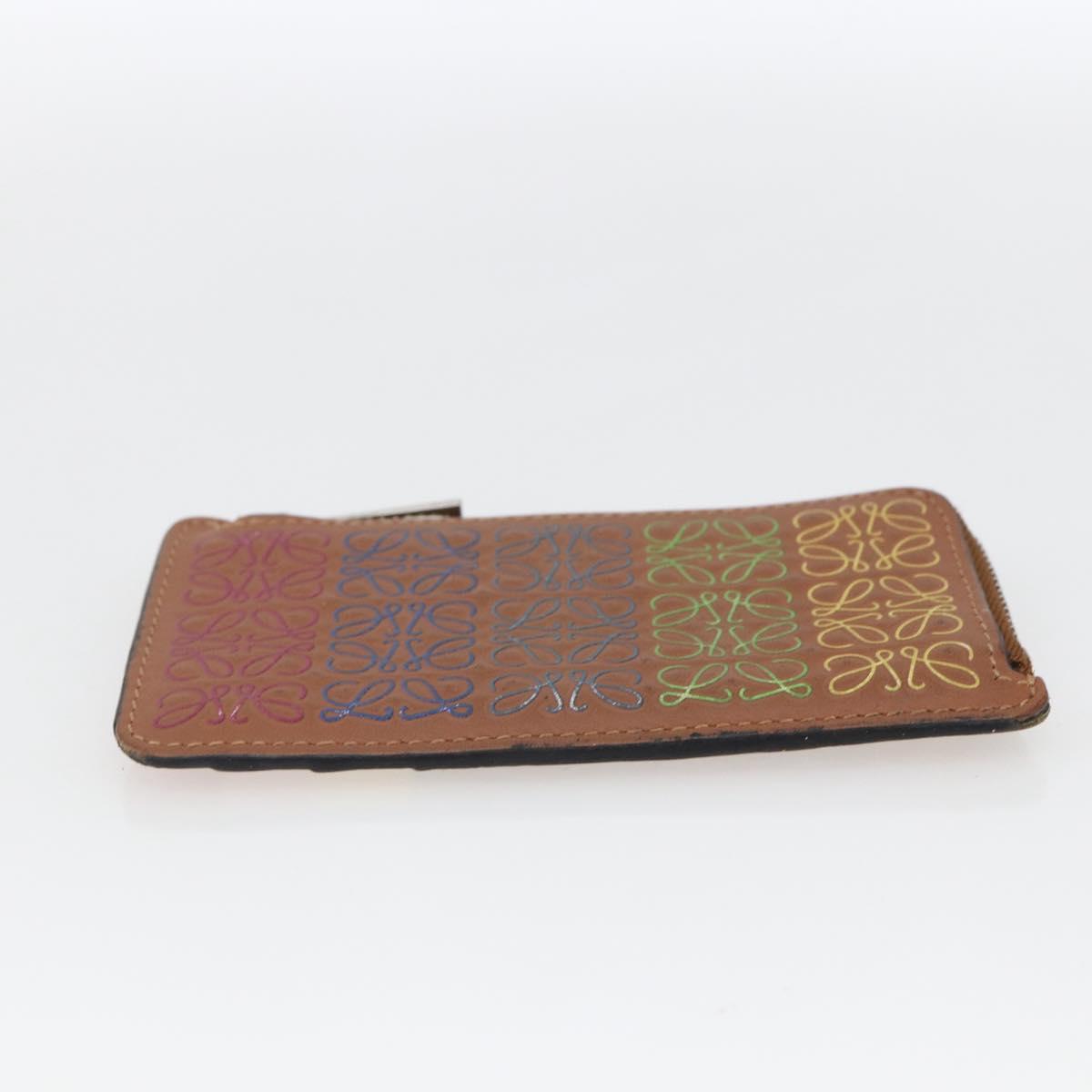 LOEWE Anagram Fragment Case Card Case Leather Multicolor Auth 165822
