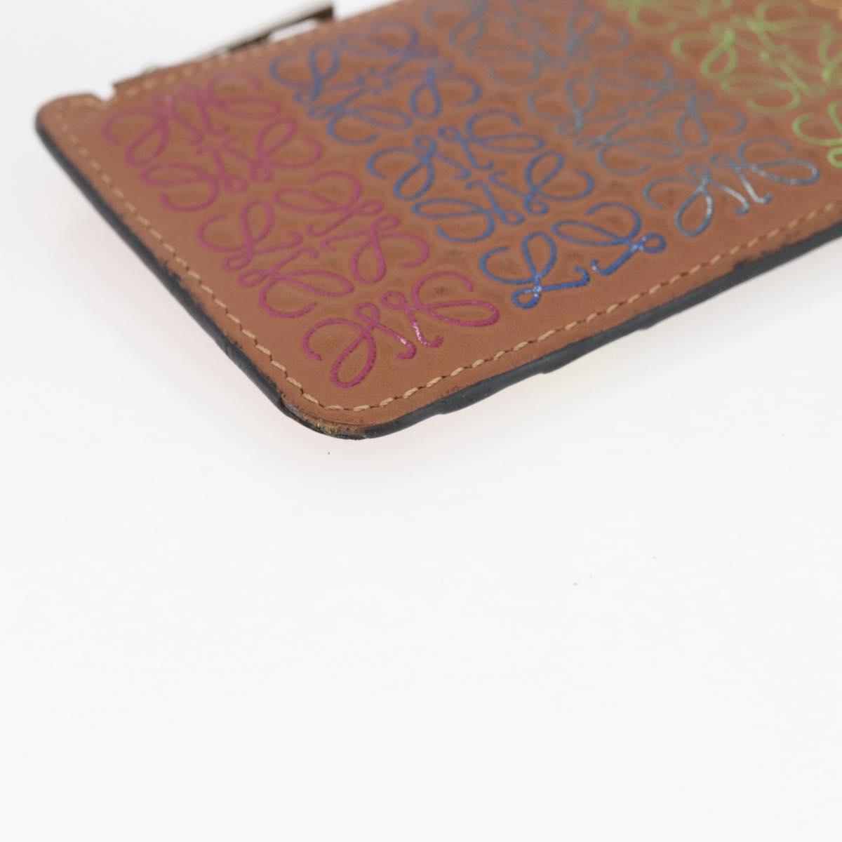LOEWE Anagram Fragment Case Card Case Leather Multicolor Auth 165822