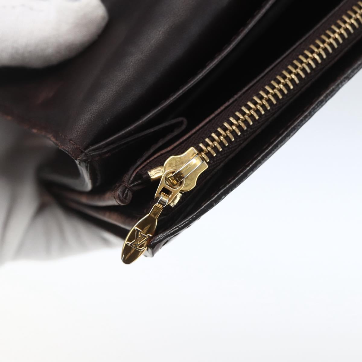 LOUIS VUITTON Monogram Vernis Rayure Zippy Wallet Amarante M91717 LV Auth 165826