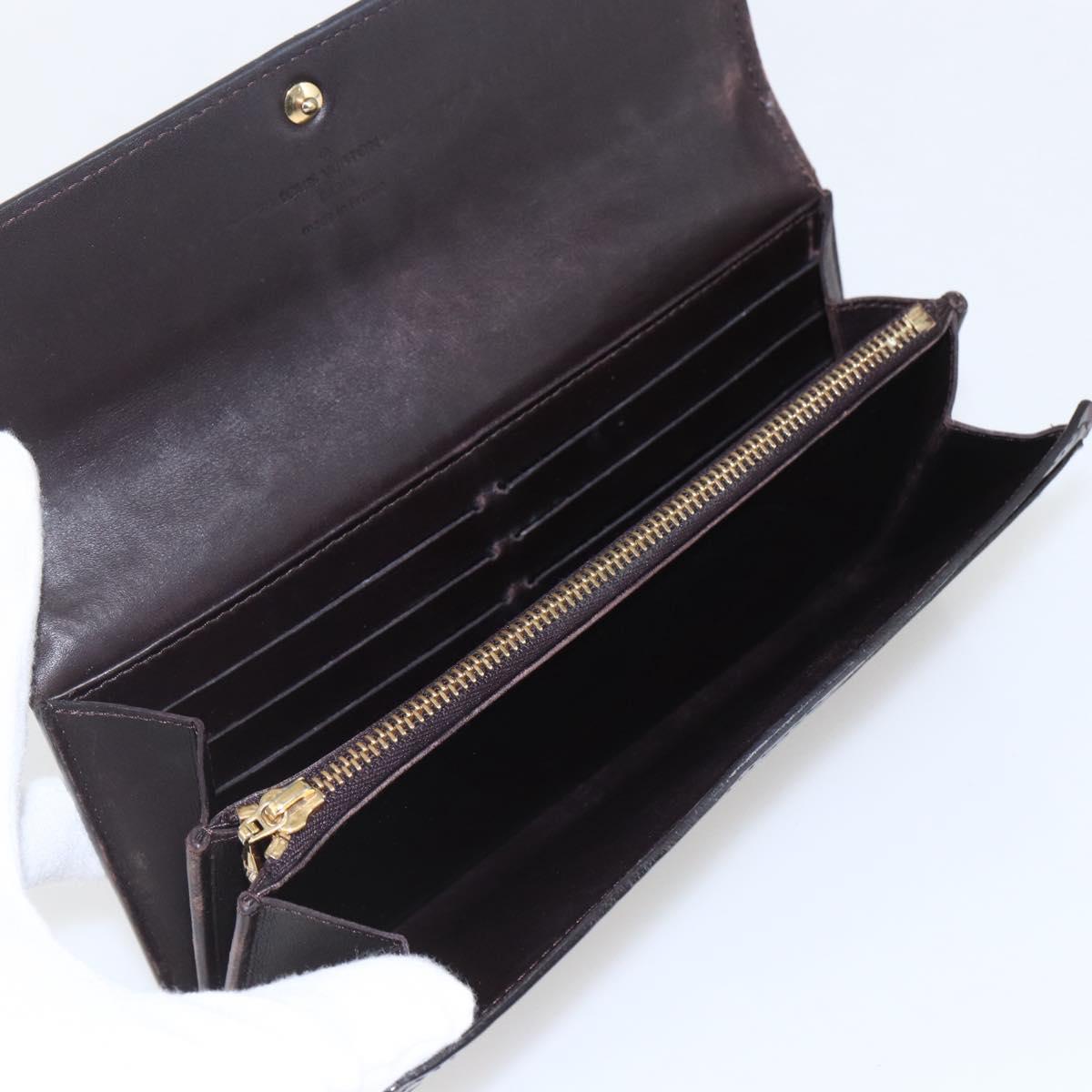 LOUIS VUITTON Monogram Vernis Rayure Zippy Wallet Amarante M91717 LV Auth 165826