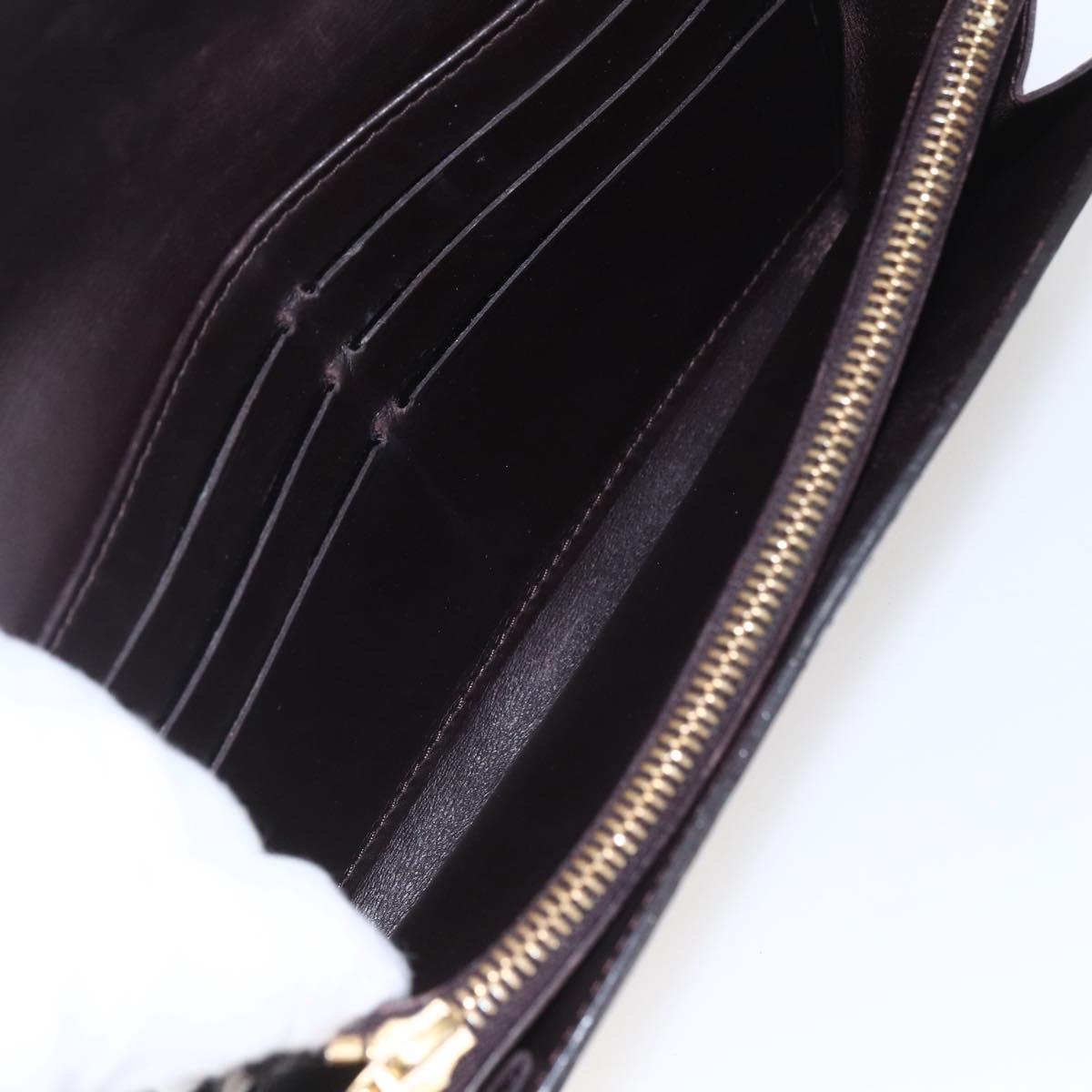 LOUIS VUITTON Monogram Vernis Rayure Zippy Wallet Amarante M91717 LV Auth 165826