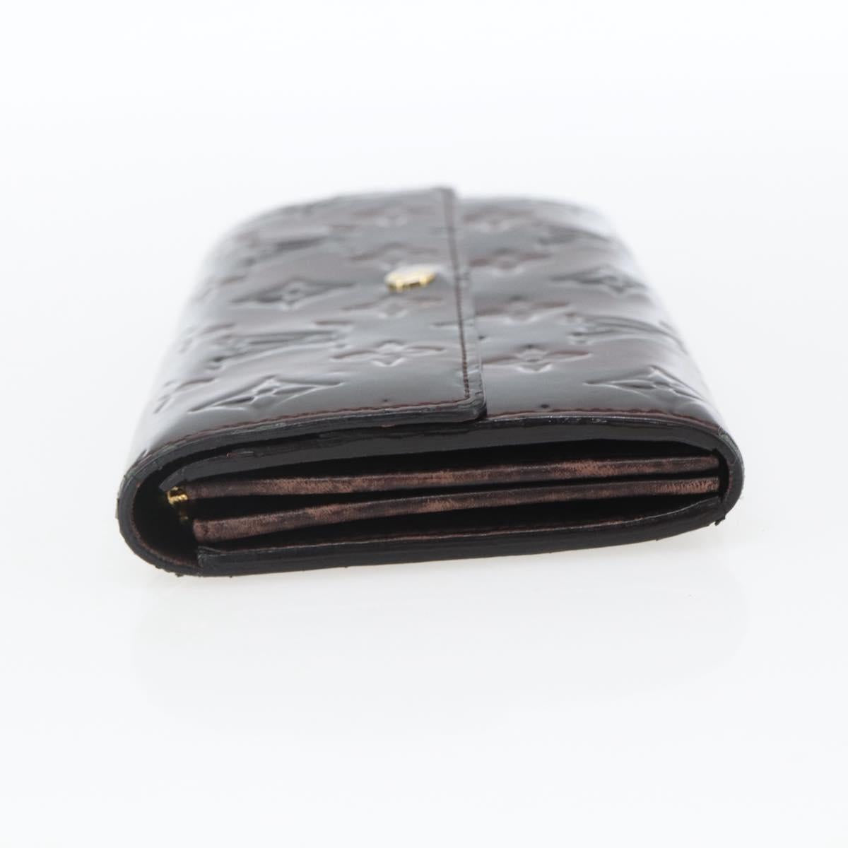 LOUIS VUITTON Monogram Vernis Rayure Zippy Wallet Amarante M91717 LV Auth 165826