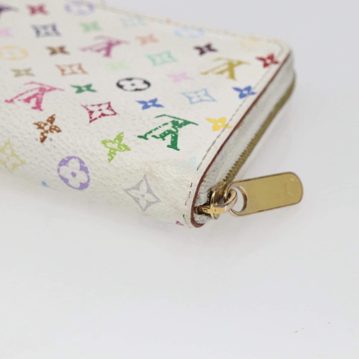 LOUIS VUITTON Monogram Multicolor Zippy Coin Purse White M93741 Auth 165828
