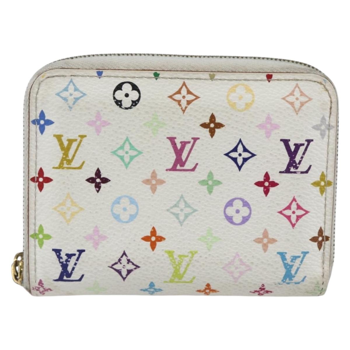 LOUIS VUITTON Monogram Multicolor Zippy Coin Purse White M93741 Auth 165828