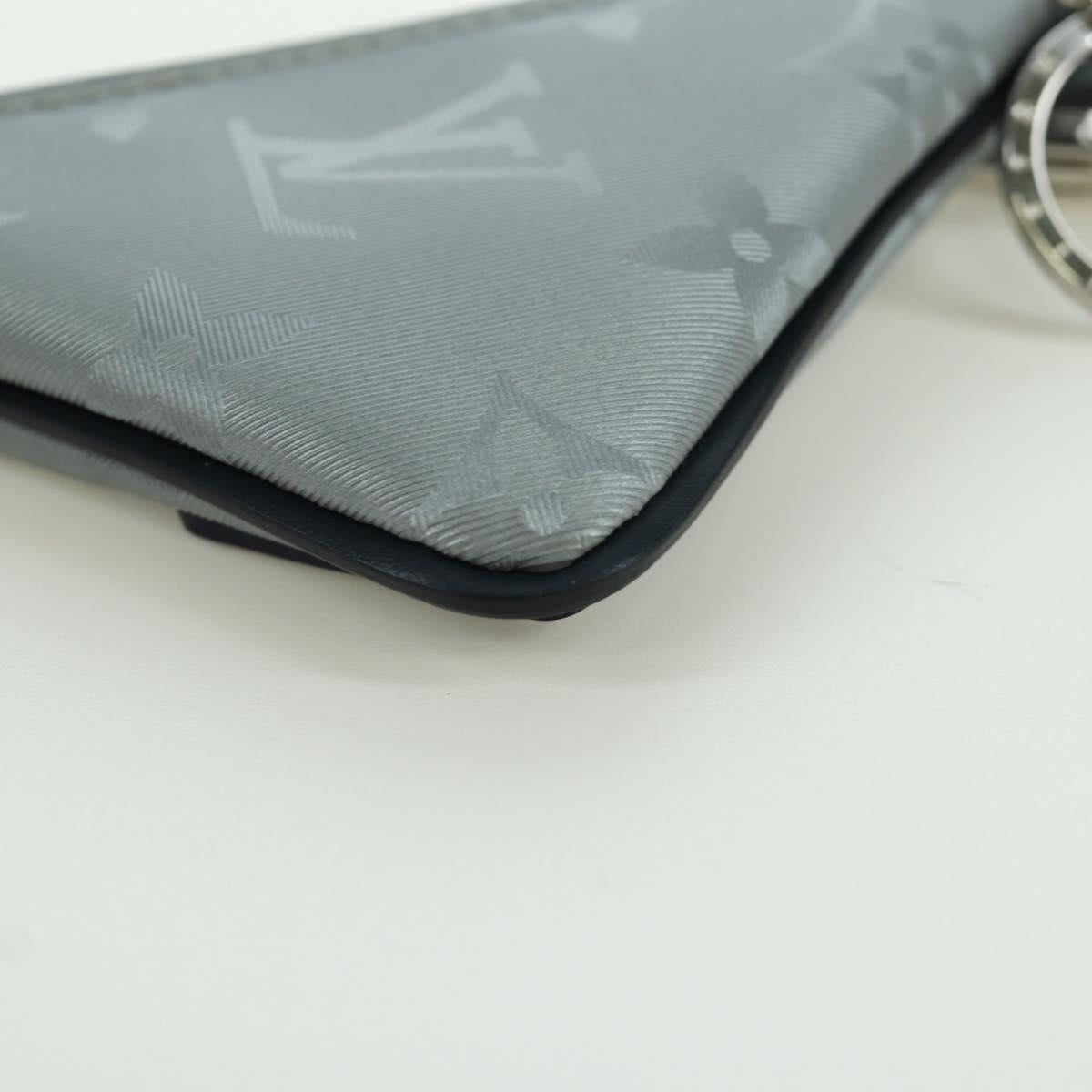LOUIS VUITTON Monogram Satellite Porte Cles Charm Silver MP2217 LV Auth 165831M