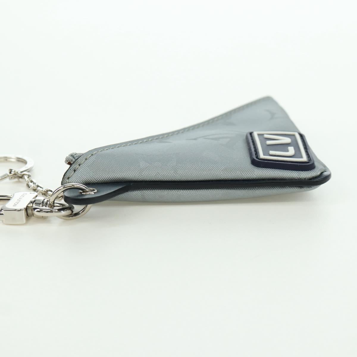 LOUIS VUITTON Monogram Satellite Porte Cles Charm Silver MP2217 LV Auth 165831M