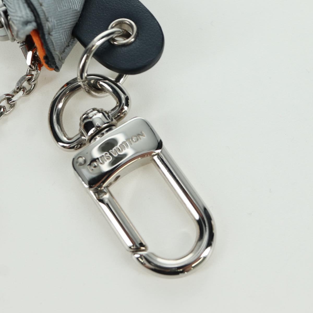LOUIS VUITTON Monogram Satellite Porte Cles Charm Silver MP2217 LV Auth 165831M