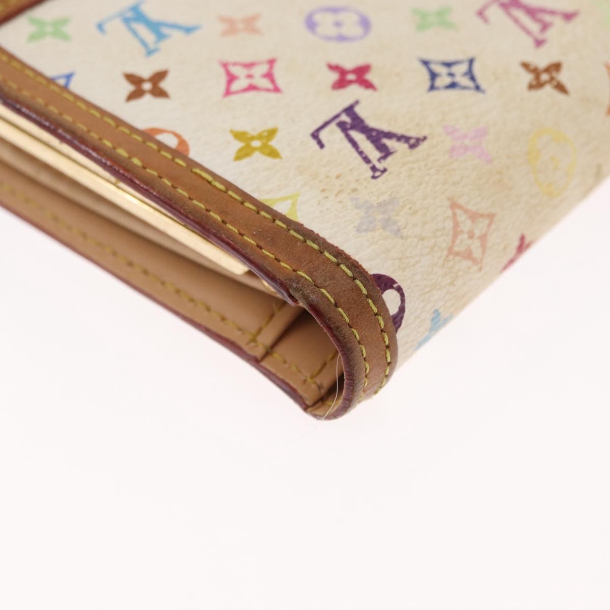 LOUIS VUITTON Multicolor Portefeuille Viennois Wallet White M92987 Auth 165833