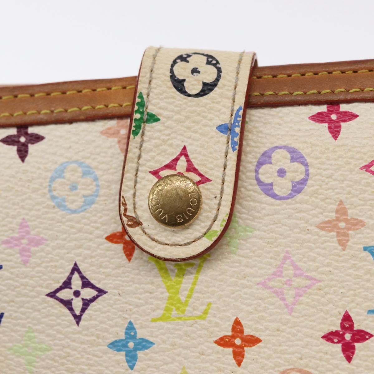 LOUIS VUITTON Multicolor Portefeuille Viennois Wallet White M92987 Auth 165833