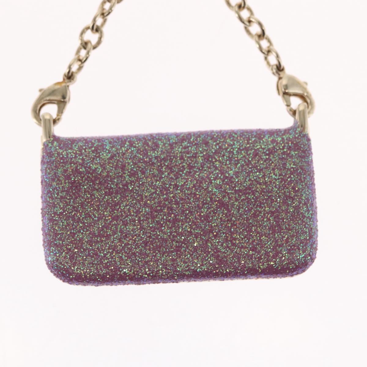 FENDI Mamma Baguette Key Holder metal Pink Auth 165835V