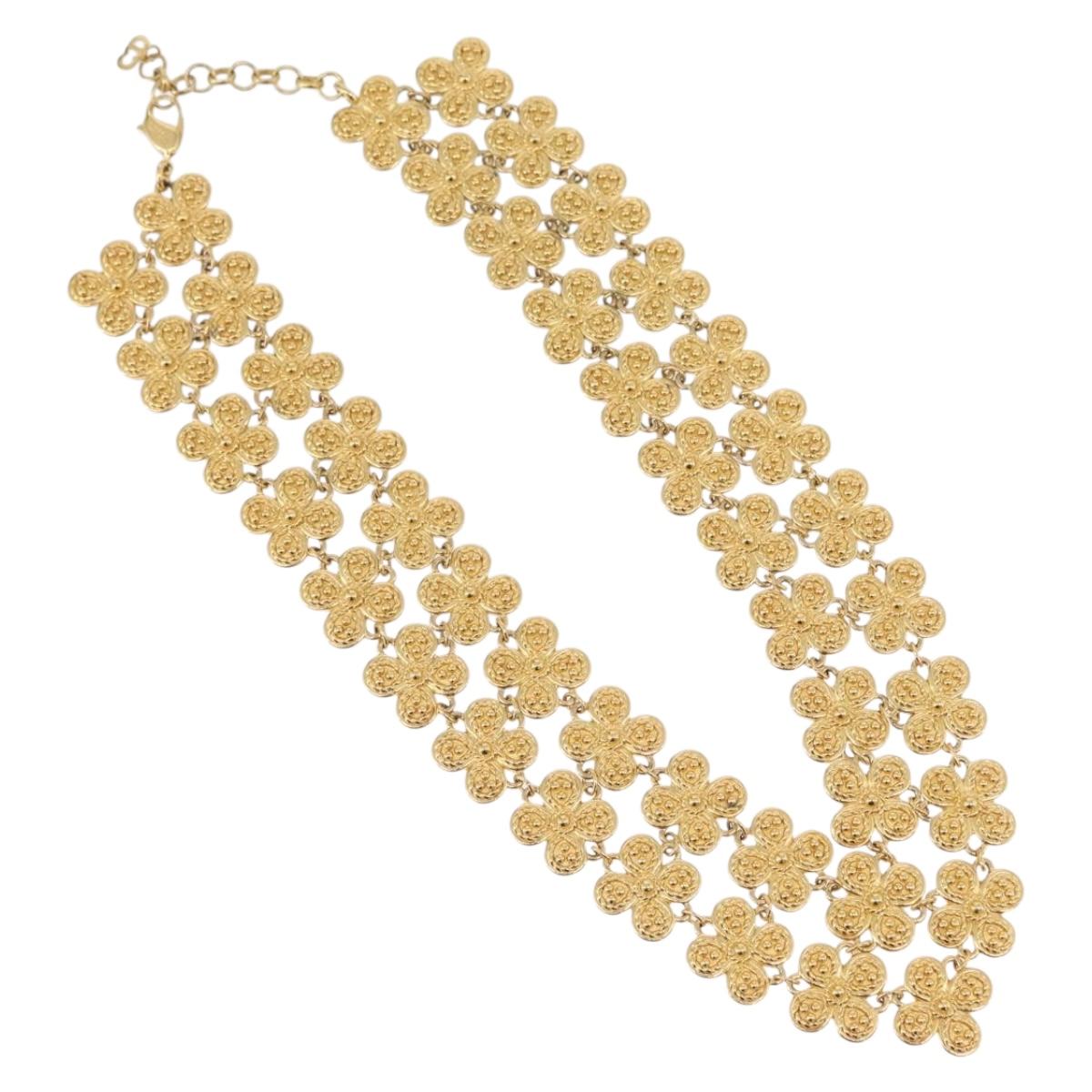 Christian Dior Necklace metal Gold Tone Auth 165838SAV